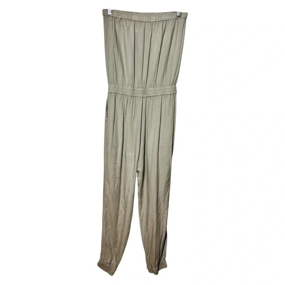 Sunday Best By Aritzia Tabata Tan Strapless Jumpsuit  women Size S - Picture 2 of 14